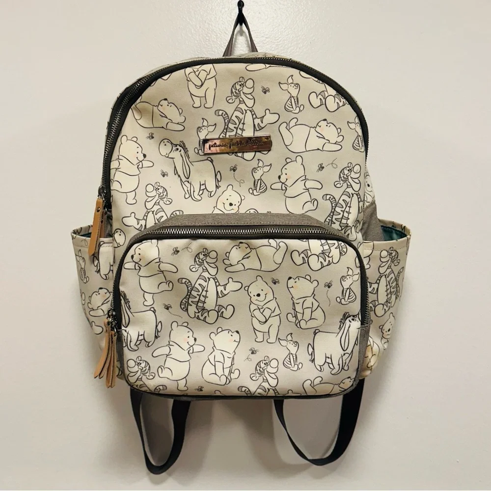 Petunia Pickle Bottom Cream Winnie the Pooh Sketch diaper bag Backpack